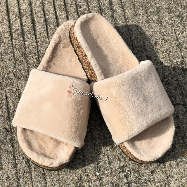 Kapcie damskie z sztucznego futra lisa 2021 damskie buty outdoorowe komfortowe projektantki damskie buty z królikiem - Wianko - 8
