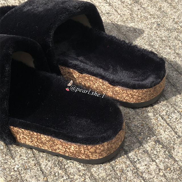 Kapcie damskie z sztucznego futra lisa 2021 damskie buty outdoorowe komfortowe projektantki damskie buty z królikiem - Wianko - 13