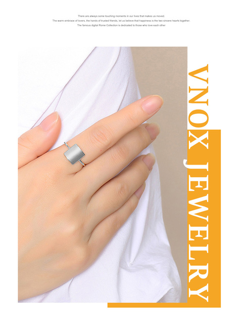 Personalizowany pierścionek Vnox ze stali nierdzewnej - minimalistyczny kwadratowy sygnet dla kobiet z indywidualną nazwą - złoty tone biżuteria ze stali nierdzewnej - prezent z niestandardowym inicjałem - Wianko - 5