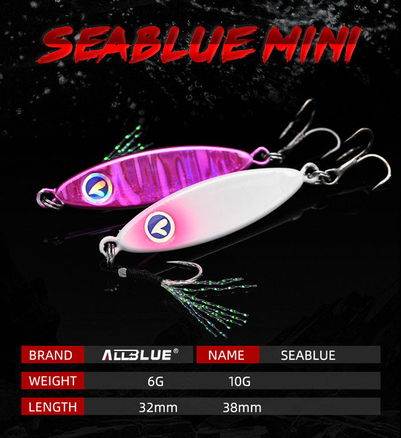 Metalowa łyżka Mini Jig ALLBLUE SEABLUE 6g 10g - sztuczna przynęta do połowu okoni na brzegu morskim - Wianko - 1