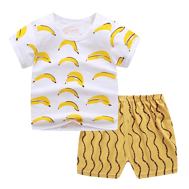 Zestaw ubrań dla niemowląt Boys Baby i dziewczynek na lato: T-Shirt z krótkim rękawem i krótkie stroje domowe z kartonowymi motywami - Wianko - 20