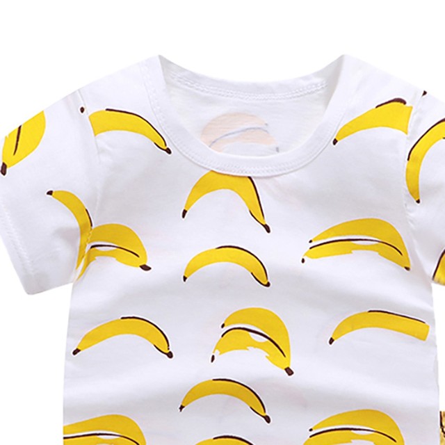 Zestaw ubrań dla niemowląt Boys Baby i dziewczynek na lato: T-Shirt z krótkim rękawem i krótkie stroje domowe z kartonowymi motywami - Wianko - 23