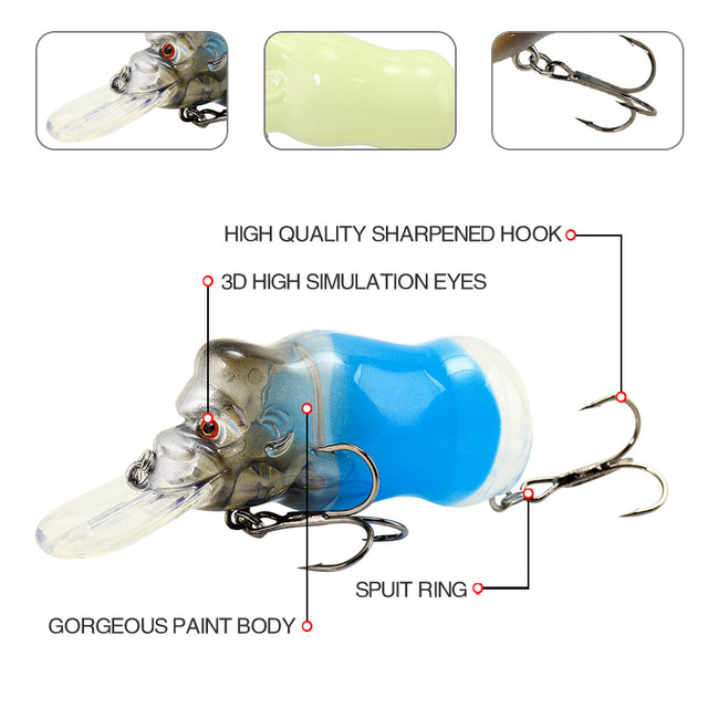 Sztuczna przynęta wędkarska Topwater Fishing Lure Whopper Popper, twarde Plopper Wobbler 64mm/14g - Wianko - 4