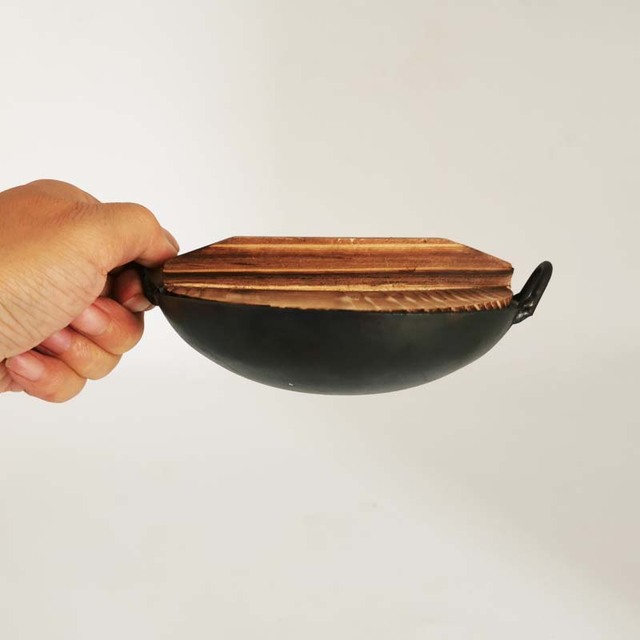 Miniżelazko Wok 12,5cm z drewnianą pokrywą - Wianko - 7