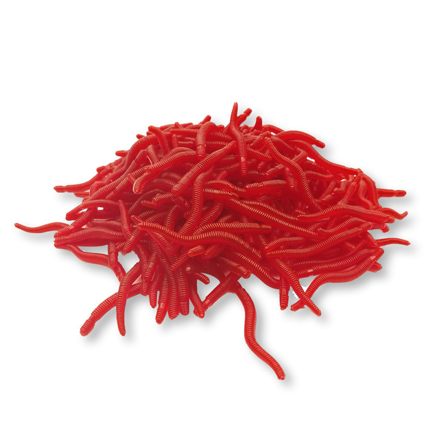 100 sztuk realistyczne miękkie przynęty wędkarskie - symulacja robaków Red Worm - Wianko - 2