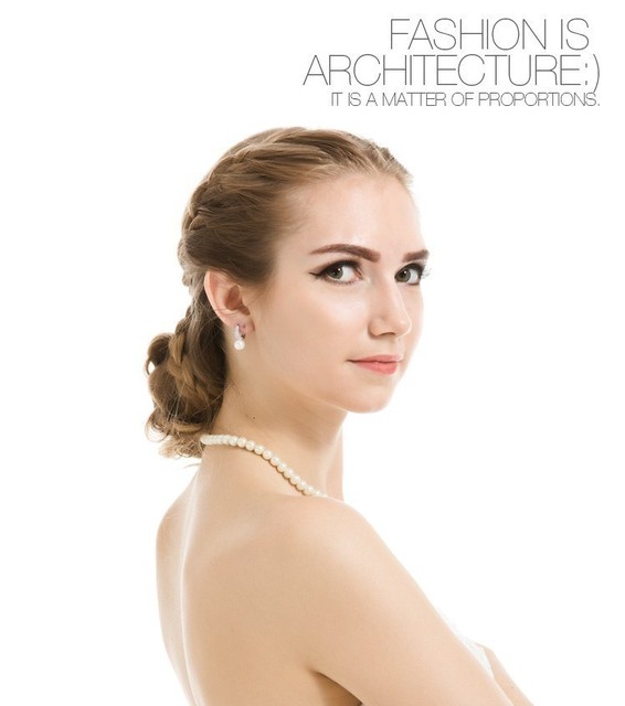 Nausznice LUOTEEMI imitacja białej perły z cyrkoniami (AAA) - biżuteria elegancka dla kobiet - Wianko - 3