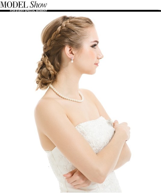 Nausznice LUOTEEMI imitacja białej perły z cyrkoniami (AAA) - biżuteria elegancka dla kobiet - Wianko - 1