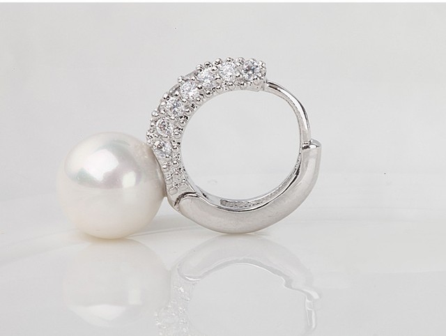 Nausznice LUOTEEMI imitacja białej perły z cyrkoniami (AAA) - biżuteria elegancka dla kobiet - Wianko - 14