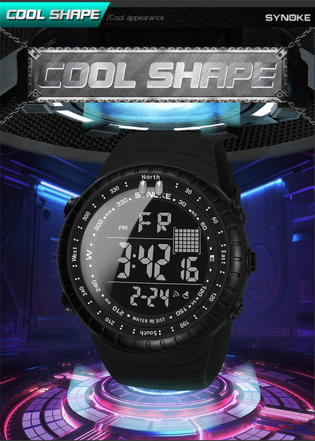 Mężczyźni zegarek cyfrowy 2021 z podwójnym czasem, krokomierzem i budzikiem, wodoszczelny do 50M - zegarek wojskowy - Wianko - 11