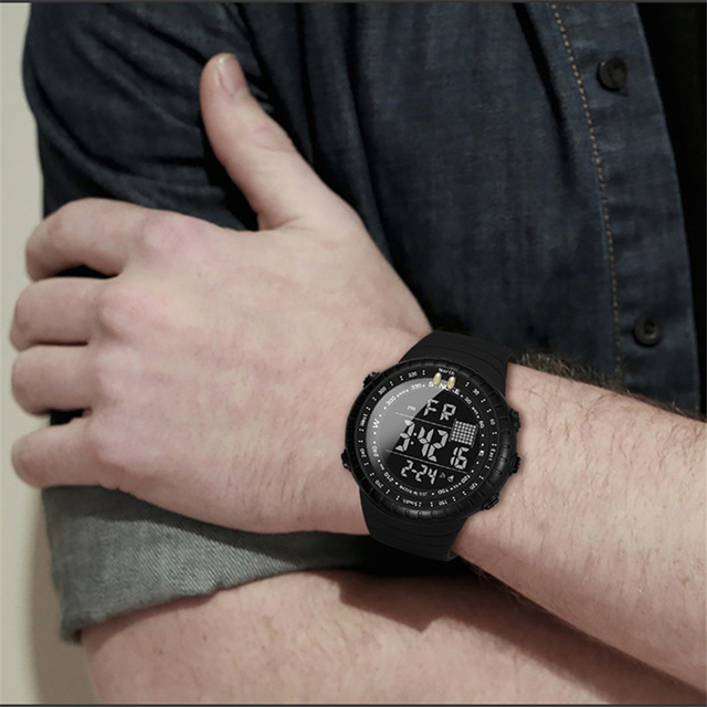 Mężczyźni zegarek cyfrowy 2021 z podwójnym czasem, krokomierzem i budzikiem, wodoszczelny do 50M - zegarek wojskowy - Wianko - 8