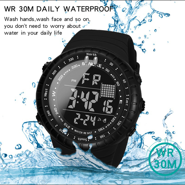 Mężczyźni zegarek cyfrowy 2021 z podwójnym czasem, krokomierzem i budzikiem, wodoszczelny do 50M - zegarek wojskowy - Wianko - 6