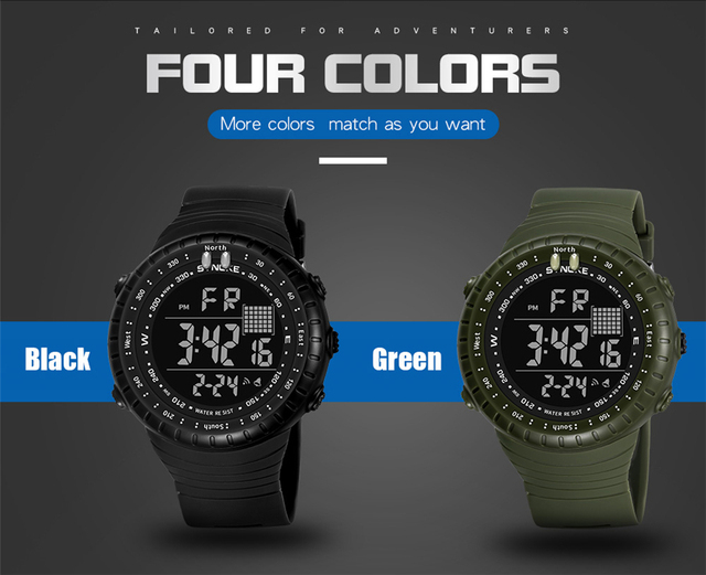 Mężczyźni zegarek cyfrowy 2021 z podwójnym czasem, krokomierzem i budzikiem, wodoszczelny do 50M - zegarek wojskowy - Wianko - 5