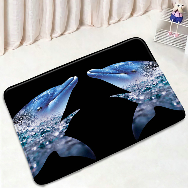 Maty łazienkowe zwierzę oceaniczne delfin wieloryb ryby antypoślizgowy dywanik dekoracje - Wianko - 6