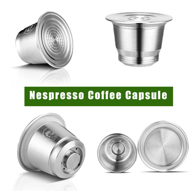 Kapsułki wielokrotnego użytku do Nespresso - stal nierdzewna, z łyżką i ubijakiem - filtr kawy - Wianko - 9