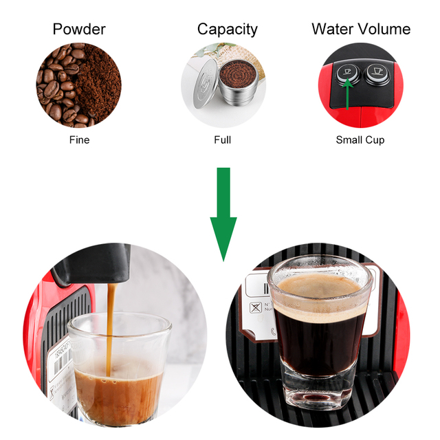 Kapsułki wielokrotnego użytku do Nespresso - stal nierdzewna, z łyżką i ubijakiem - filtr kawy - Wianko - 3