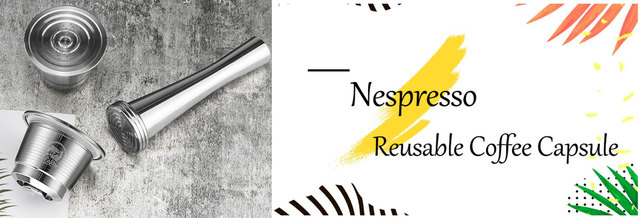 Kapsułki wielokrotnego użytku do Nespresso - stal nierdzewna, z łyżką i ubijakiem - filtr kawy - Wianko - 1