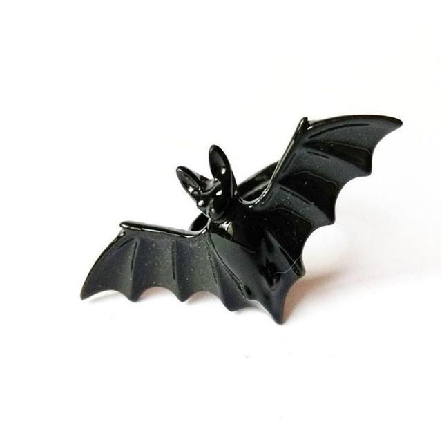 Pierścień Halloween Gothic Bat z motywem ciemnej osobowości - Regulowany, unisex - Wianko - 4