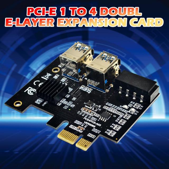 Adapter PCI-E na PCIe x1 do x16 zasilany przez Molex 4-pin, 4-portowy mnożnik USB 3.0 do karty górniczej BTC - Wianko - 7