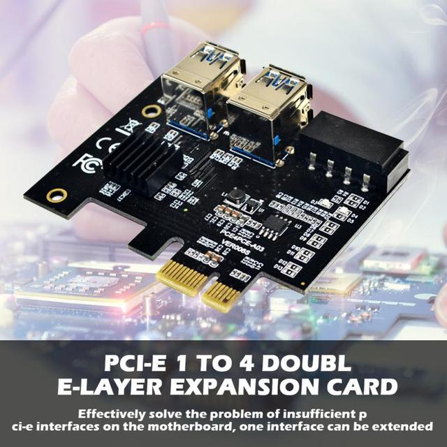 Adapter PCI-E na PCIe x1 do x16 zasilany przez Molex 4-pin, 4-portowy mnożnik USB 3.0 do karty górniczej BTC - Wianko - 6