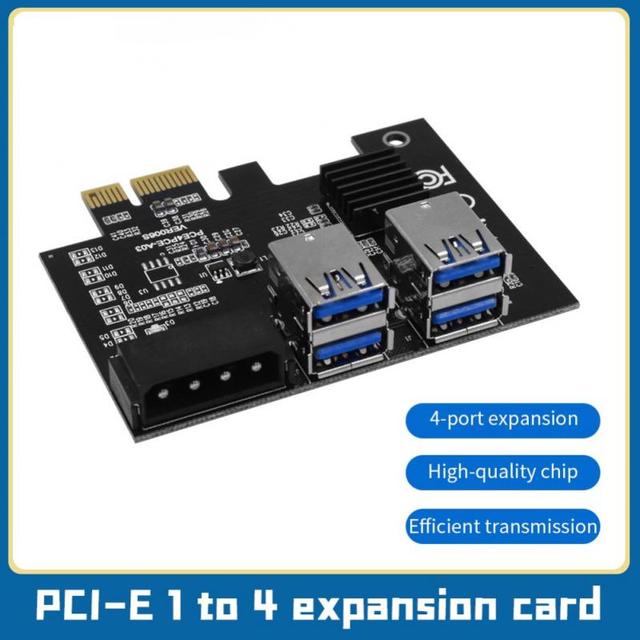 Adapter PCI-E na PCIe x1 do x16 zasilany przez Molex 4-pin, 4-portowy mnożnik USB 3.0 do karty górniczej BTC - Wianko - 3