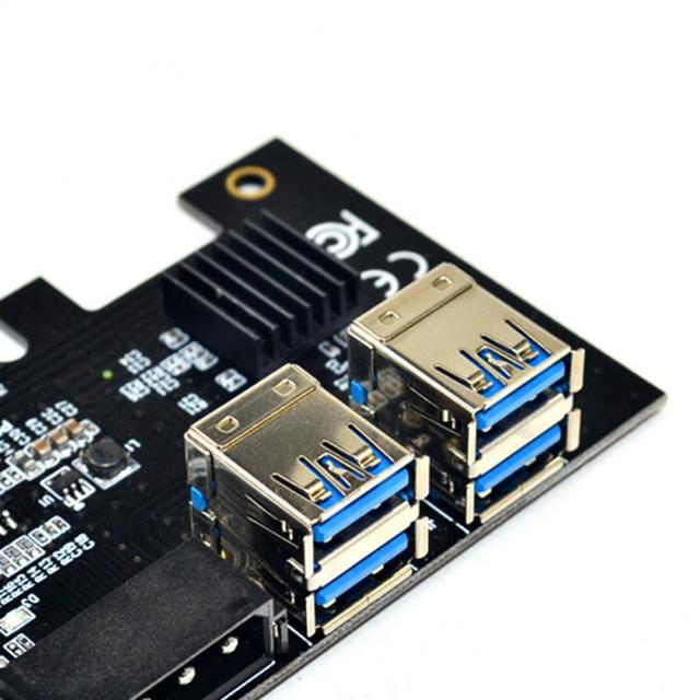 Adapter PCI-E na PCIe x1 do x16 zasilany przez Molex 4-pin, 4-portowy mnożnik USB 3.0 do karty górniczej BTC - Wianko - 15