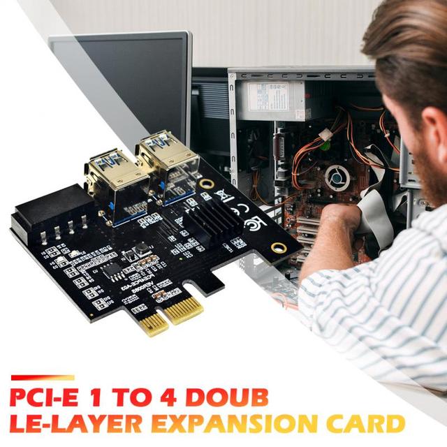 Adapter PCI-E na PCIe x1 do x16 zasilany przez Molex 4-pin, 4-portowy mnożnik USB 3.0 do karty górniczej BTC - Wianko - 5