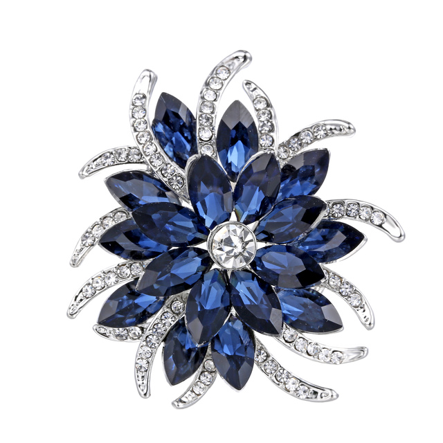 Elegancka broszka Rinhoo Fashion z głęboko niebieskim kwiatem i kryształami Rhinestone do klapy, biżuteria do wesele i stanik - Wianko - 98