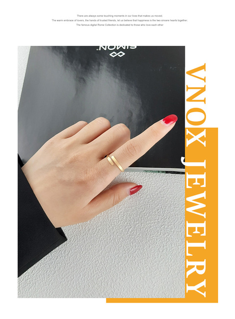 Personalizowany pierścień z grawerowaną nazwą dla kobiet - stal nierdzewna, regulowany rozmiar - Wianko - 5