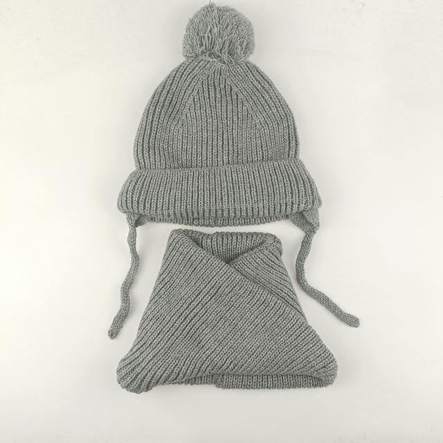 Dziecięcy kapelusz i nieskończoności szalik z solidnej dzianiny, wiosna/jesień/zima 2021, dla chłopców i dziewczynek - Wianko - 11