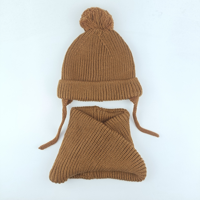 Dziecięcy kapelusz i nieskończoności szalik z solidnej dzianiny, wiosna/jesień/zima 2021, dla chłopców i dziewczynek - Wianko - 12