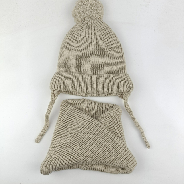 Dziecięcy kapelusz i nieskończoności szalik z solidnej dzianiny, wiosna/jesień/zima 2021, dla chłopców i dziewczynek - Wianko - 13