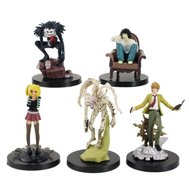 Figurka akcji Anime Death Note - zestaw 5 sztuk: światło zabójcy Yagami, MisaMisa, L, Ryuuku, Rem - model kolekcjonerski zabawki PVC - Wianko - 1