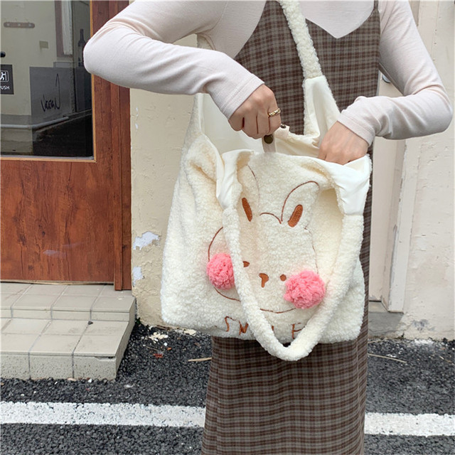 Nowa, słodka torba na ramię z miękkiego płótna z motywem niedźwiedzia Bunny, Youda moda damska - Wianko - 27
