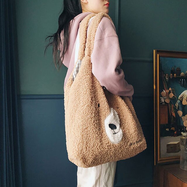 Nowa, słodka torba na ramię z miękkiego płótna z motywem niedźwiedzia Bunny, Youda moda damska - Wianko - 43