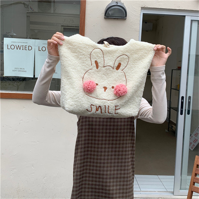 Nowa, słodka torba na ramię z miękkiego płótna z motywem niedźwiedzia Bunny, Youda moda damska - Wianko - 31
