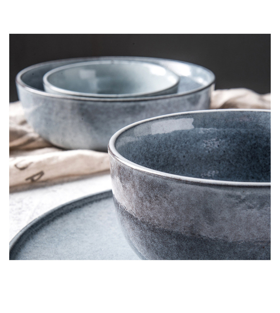 Nordyckie ceramiczne zastawy stołowe - duży płaski talerz, spersonalizowane naczynia w stylu zachodnim - Wianko - 6
