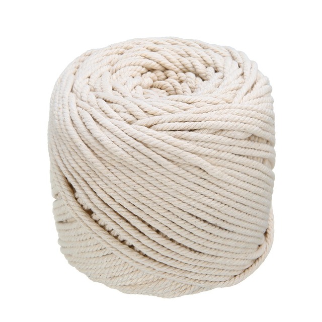 Miękki bawełniany sznur Macrame DIY - naturalna beżowa kolorystyka, ręcznie wiązany - Wianko - 1
