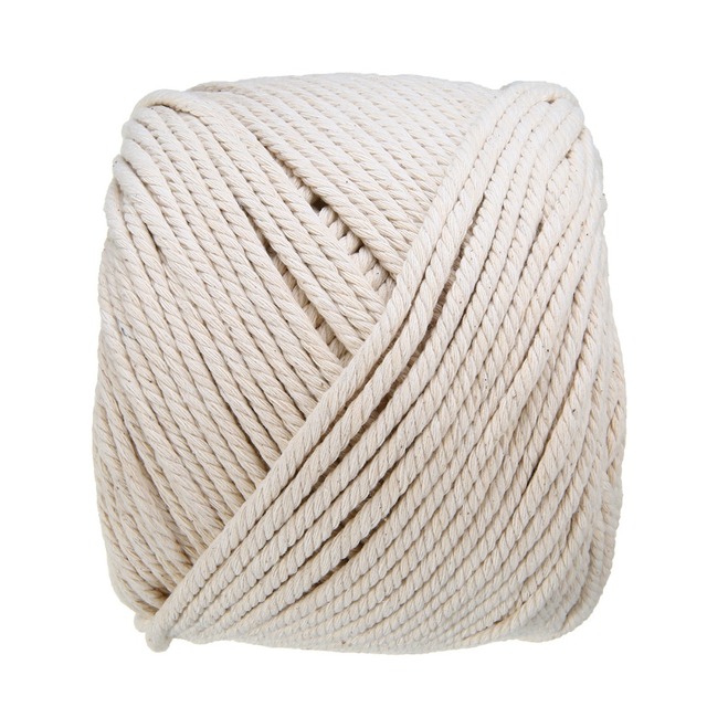 Miękki bawełniany sznur Macrame DIY - naturalna beżowa kolorystyka, ręcznie wiązany - Wianko - 3