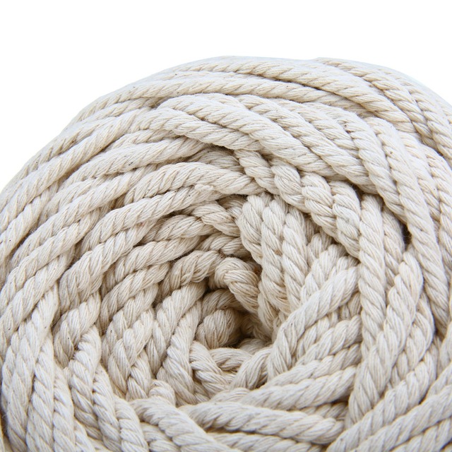 Miękki bawełniany sznur Macrame DIY - naturalna beżowa kolorystyka, ręcznie wiązany - Wianko - 4
