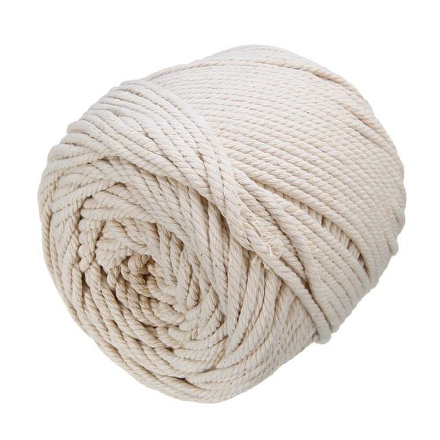 Miękki bawełniany sznur Macrame DIY - naturalna beżowa kolorystyka, ręcznie wiązany - Wianko - 2