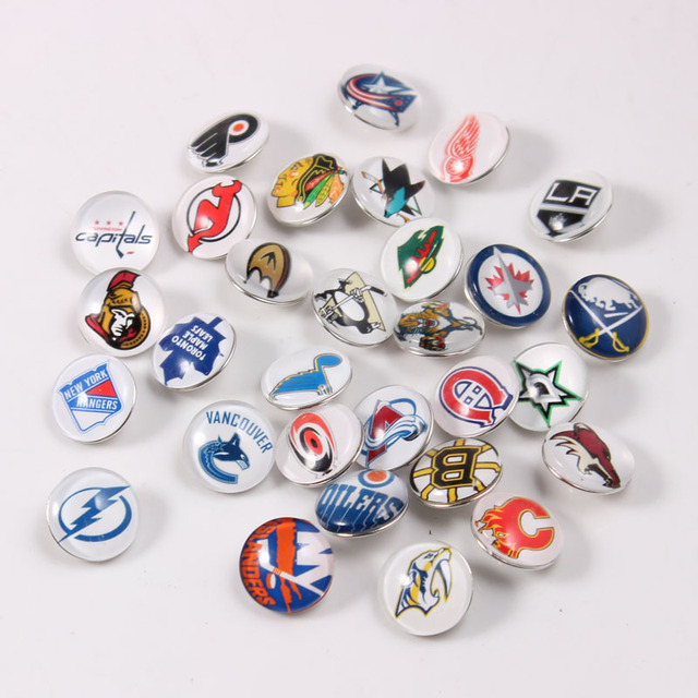 Hokej na lodzie St. Louis - 10 sztuk/partia przystawki przycisku urok 18MM szkło imbir fit biżuteria dla fanów sportu - Wianko - 2