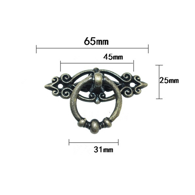6 sztuk antycznych uchwytów do mebli Retro ze stopu - montaż na powierzchni szuflad, szafek i szaf - Wianko - 1