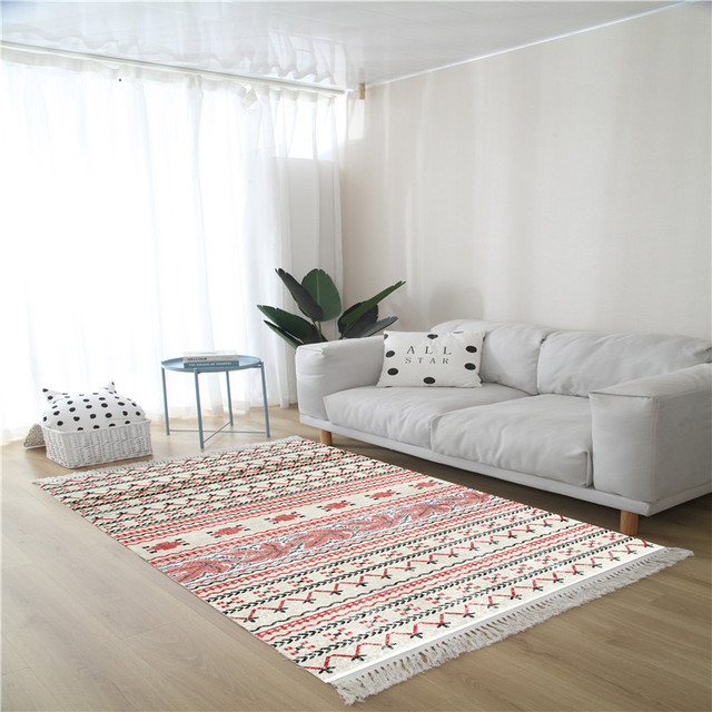 Dywany Makrama - Duży etniczny dywan do salonu i sypialni, antypoślizgowa mata podłogowa ręcznie tkana - Wianko - 33