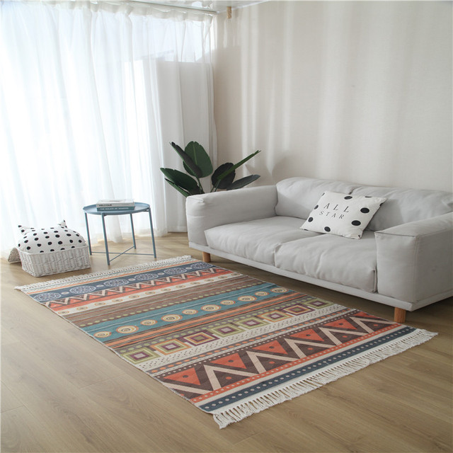 Dywany Makrama - Duży etniczny dywan do salonu i sypialni, antypoślizgowa mata podłogowa ręcznie tkana - Wianko - 19