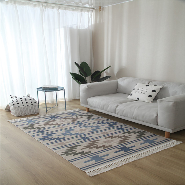 Dywany Makrama - Duży etniczny dywan do salonu i sypialni, antypoślizgowa mata podłogowa ręcznie tkana - Wianko - 30