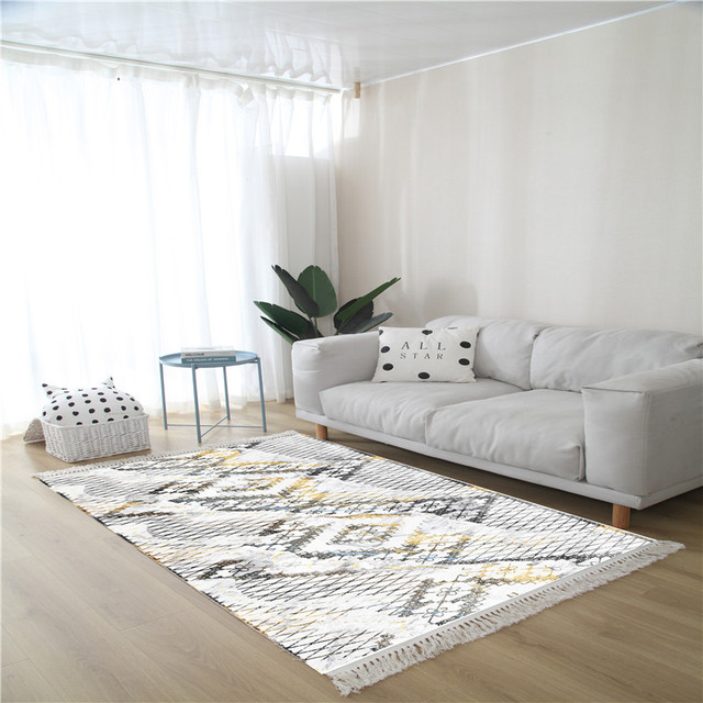 Dywany Makrama - Duży etniczny dywan do salonu i sypialni, antypoślizgowa mata podłogowa ręcznie tkana - Wianko - 34