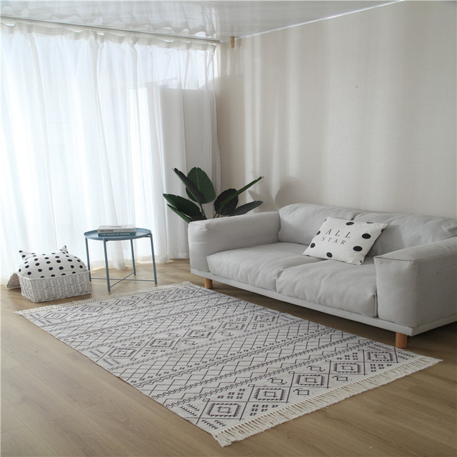Dywany Makrama - Duży etniczny dywan do salonu i sypialni, antypoślizgowa mata podłogowa ręcznie tkana - Wianko - 21