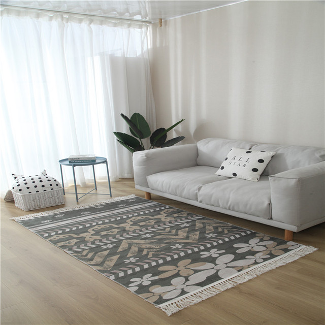 Dywany Makrama - Duży etniczny dywan do salonu i sypialni, antypoślizgowa mata podłogowa ręcznie tkana - Wianko - 12