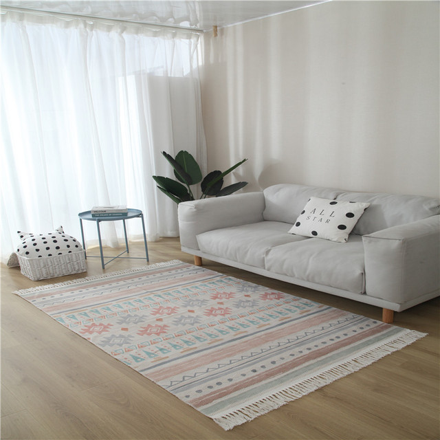 Dywany Makrama - Duży etniczny dywan do salonu i sypialni, antypoślizgowa mata podłogowa ręcznie tkana - Wianko - 22