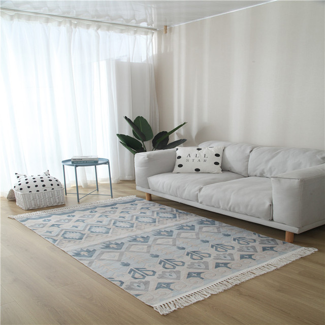 Dywany Makrama - Duży etniczny dywan do salonu i sypialni, antypoślizgowa mata podłogowa ręcznie tkana - Wianko - 9